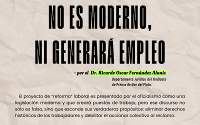 «No es moderno, ni generará empleo», por el Dr. Ricardo Oscar Fernández Alanis